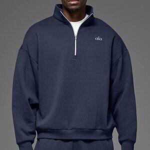Alo Yoga Accolade 1/4 Zip Pullover Navy Men's Size Small [NEW] [MSRP: $148]